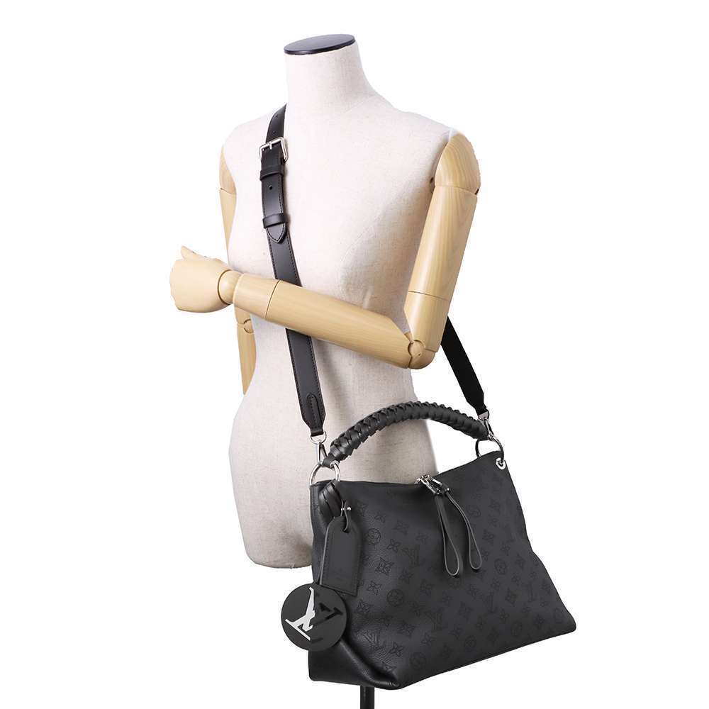 Louis Vuitton Monogram Mahina Beauvure Hobo Shoulder Bag Black - Picture 5 of 7
